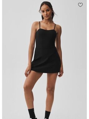 NWT Alo Yoga Alosoft Courtside Tennis Dress Skirt Black